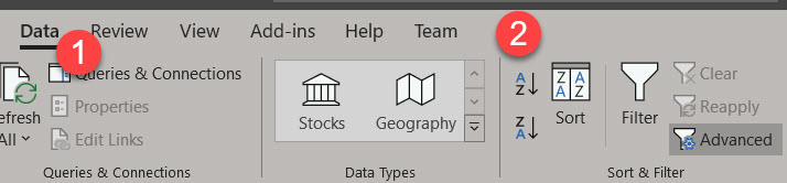 Excel Data Sort