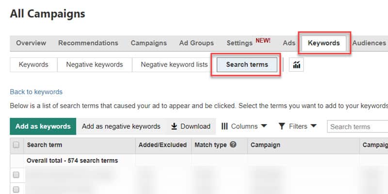 Microsoft Ads Search Term Report